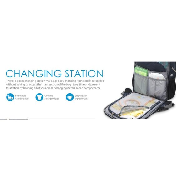 Bluekiwi Tama Insulated Travel Hiking Backpack Diaper‎ Bag Blue Gender Neutral - Picture 15 of 16